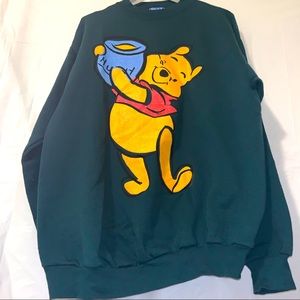 Vintage Green Disney Large Graphic Winnie the Pooh